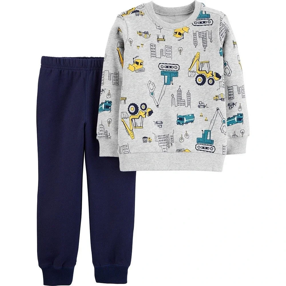 Carters Boys 2 Piece Construction Trucks Sweatshirt & Fleece Joggers Set 18M